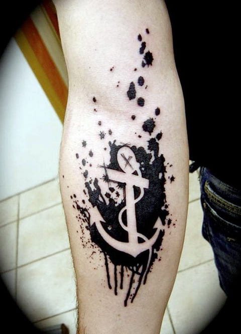 Anchor tattoo on hand