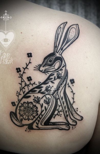 Tattoo of a hare