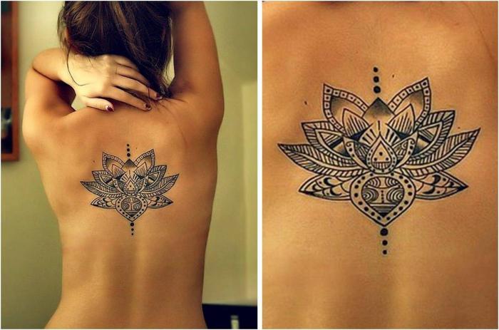 Tattoos of flowers on the back