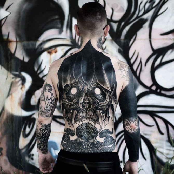 Tattoos of death with a scythe