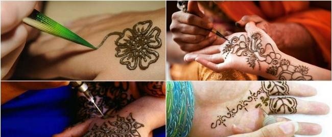 Temporary tattoos. How to make at home: gel pen, henna, paint, stickers, colored and black and white, eye pencil, marker, with a stencil