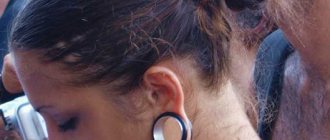 Tunnels in girls' ears. Photos, sizes of stretch marks, care
