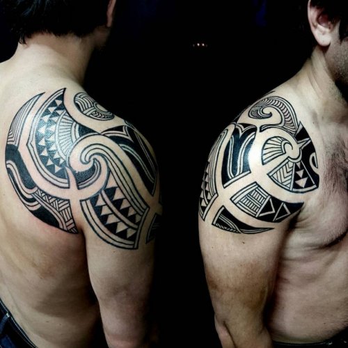 Trible tattoo meaning pattern on shoulder