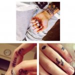 Three photos with tattoos of Aiza Dolmatova