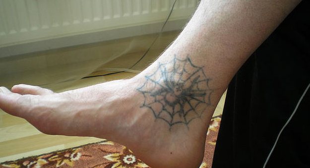A spider tattoo with or without a spider web may have a criminal meaning.