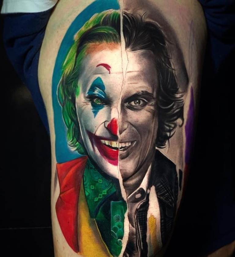 Joker's smile on his arm