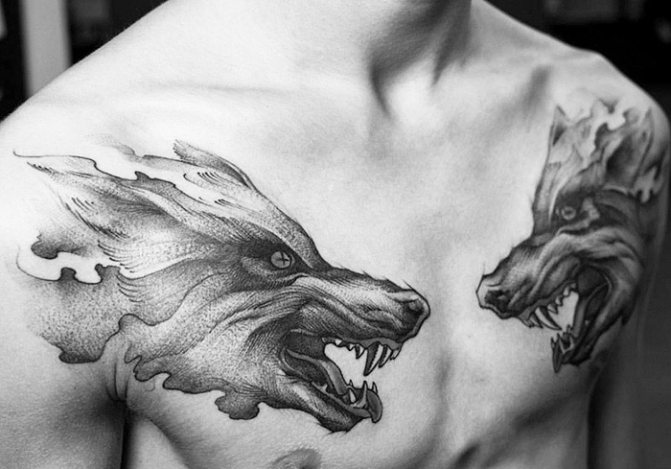 Wolf grin tattoo. Photo, meaning on the shoulder, forearm, back, arm