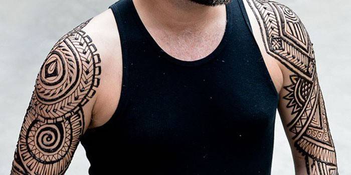 Temporary Tattoo on a Man