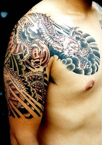 Smok japoński. Szkice tatuażu prostego w kolorze, zdjęcie, znaczenie