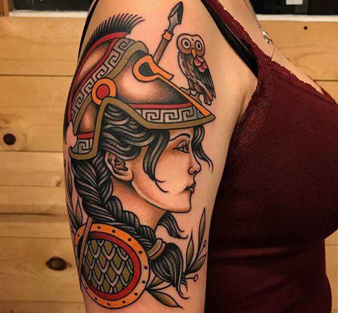 woman warrior in a tattoo