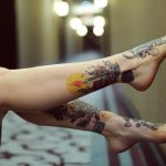Women's leg tattoos
