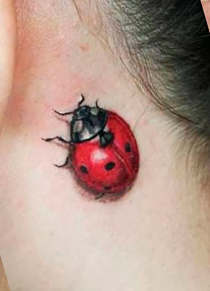 Ladybug tattoo amulet for women