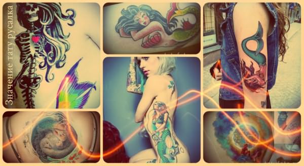 The meaning of the mermaid tattoo - variants of ready-made tattoos on the photo