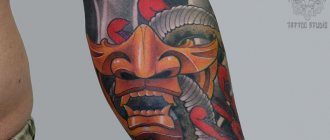 Meaning of the demon mask tattoo